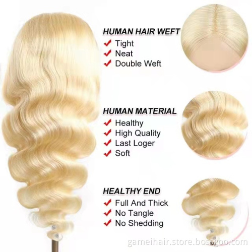 wholesale 150% Density 13x4 613Honey Blonde Lace Front Human Hair Wig Body WaveTransparent Lace Brazilian 100% virgin human hair